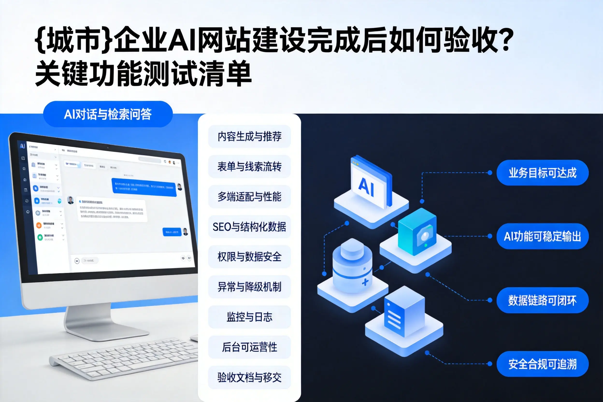普洱企业AI网站建设完成后如何验收？关键功能测试清单