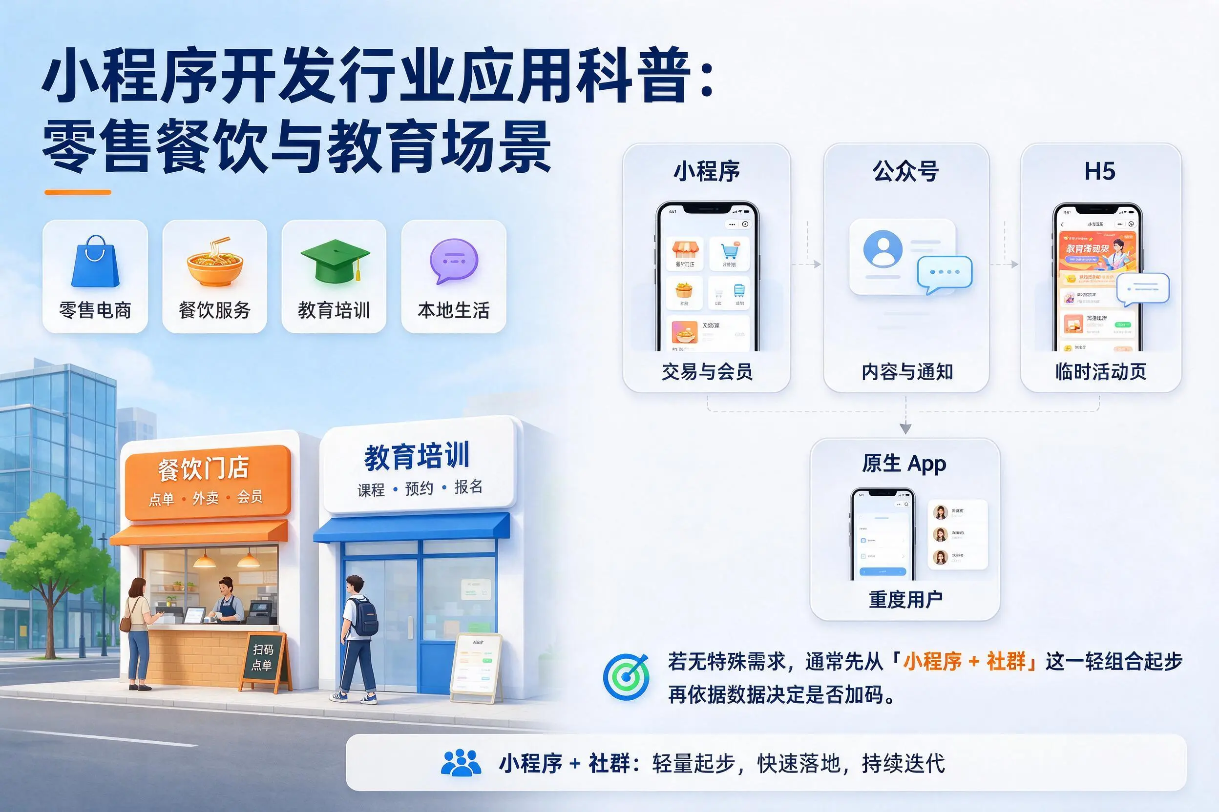 普洱小程序开发行业应用科普：零售餐饮与教育场景