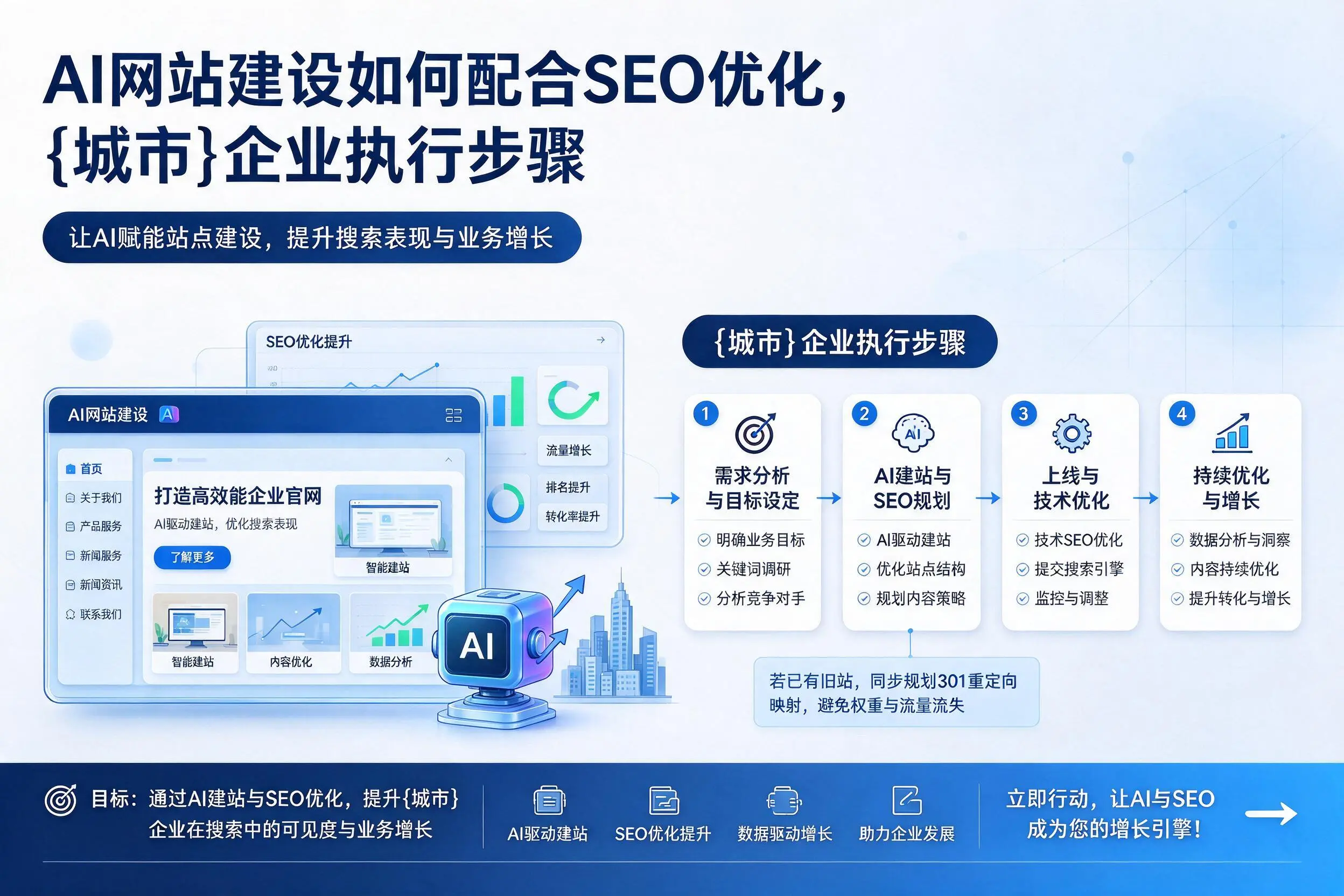 AI网站建设如何配合SEO优化,普洱企业执行步骤