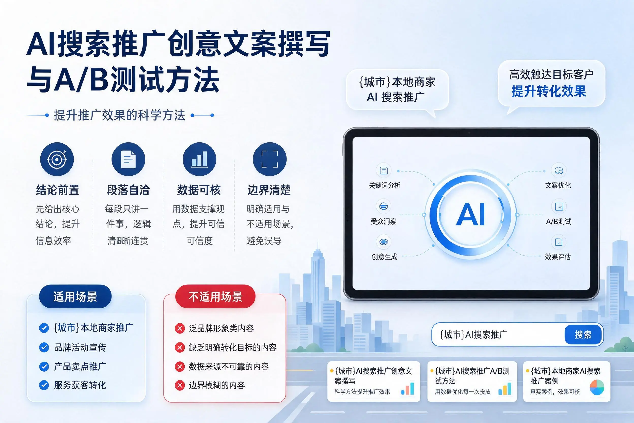 普洱AI搜索推广创意文案撰写与A/B测试方法